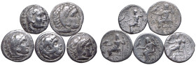 Various Rulers AR 5 x Drachms