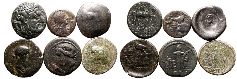 ANCIENT GREECE. Various Rulers/Cities. 
Bronze 6 x AE Denominations, circa 4th-...