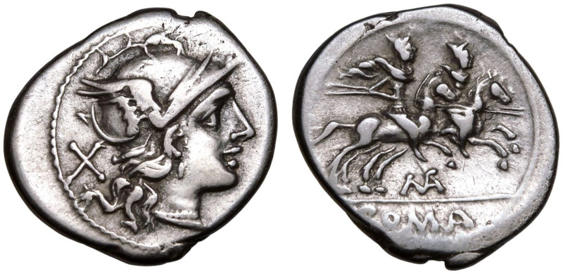 ROMAN REPUBLIC & IMPERATORIAL. 
Silver Denarius, 179-170 BC. Rome. 
Obv: helme...