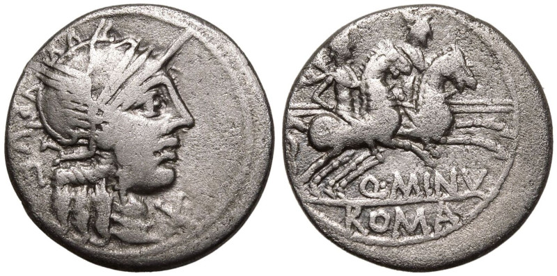 ROMAN REPUBLIC & IMPERATORIAL. Q. Minucius Rufus. 
Silver Denarius, 122 BC. Rom...