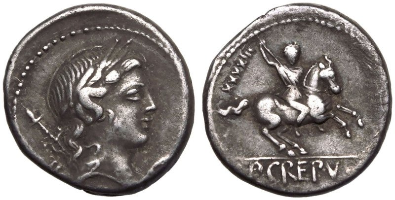 ROMAN REPUBLIC & IMPERATORIAL. P. Crepusius. 
Silver Denarius, 82 BC. Rome. 
O...
