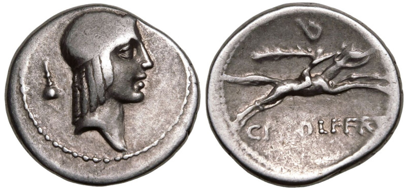 ROMAN REPUBLIC & IMPERATORIAL. C. Calpurnius L. f. Frugi. 
Silver Denarius, 67 ...