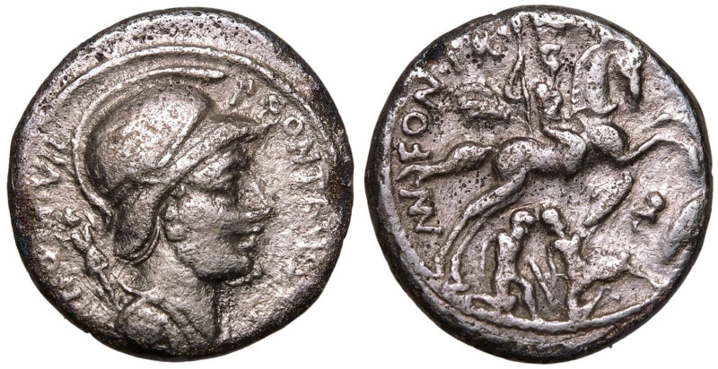 ROMAN REPUBLIC & IMPERATORIAL. P. Fonteius P. f. Capito. 
Silver Denarius, 55 B...