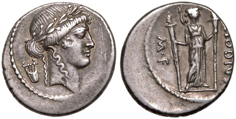 ROMAN REPUBLIC & IMPERATORIAL. P. Clodius M. f. Turrinus. 
Silver Denarius, 42 ...
