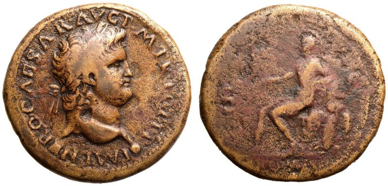 ROMAN EMPIRE. Nero. 
Bronze Sestertius, AD 62-68. Lugdunum. 
Obv: IMP NERO CAE...