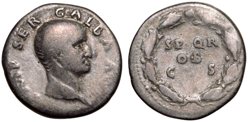 ROMAN EMPIRE. Galba. 
Silver Denarius, AD 68-69. Rome. 
Obv: IMP SER GALBA AVG...