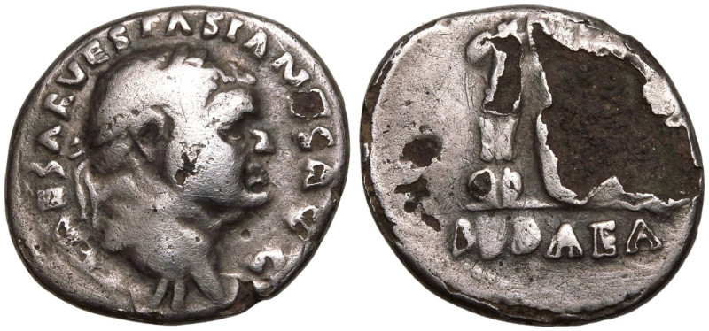 ROMAN EMPIRE. Vespasian. 
Bronze/Silver Fourr&eacute;e Denarius, circa AD 69-70...