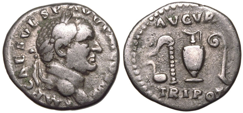 ROMAN EMPIRE. Vespasian. 
Silver Denarius, AD 72-73. Rome. 
Obv: IMP CAES VESP...