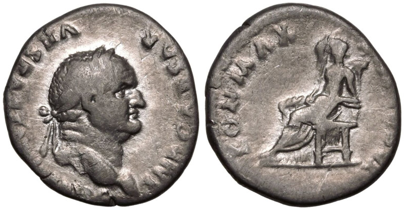 ROMAN EMPIRE. Vespasian. 
Silver Denarius, AD 75. Rome. 
Obv: IMP CAESAR VESPA...
