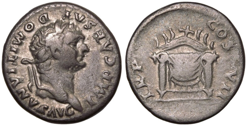 ROMAN EMPIRE. Domitian. 
Silver Denarius, AD 81. Rome. 
Obv: IMP CAESAR DOMITI...