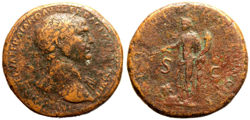 ROMAN EMPIRE. Trajan. 
Bronze Sestertius, AD 104-107. Rome. 
Obv: IMP CAES NER...