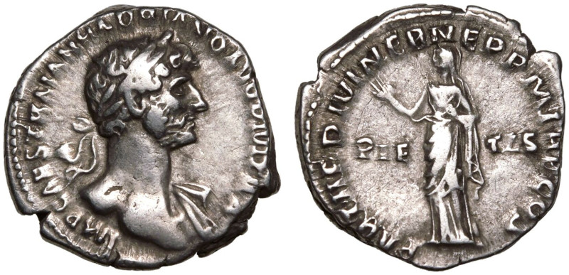 ROMAN EMPIRE. Hadrian. 
Silver Denarius, AD 117. Rome. 
Obv: IMP CAES TRAIAN H...