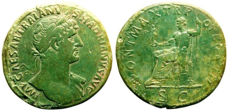 ROMAN EMPIRE. Hadrian. 
Bronze Sestertius, AD 119-120. Rome. 
Obv: IMP CAESAR ...