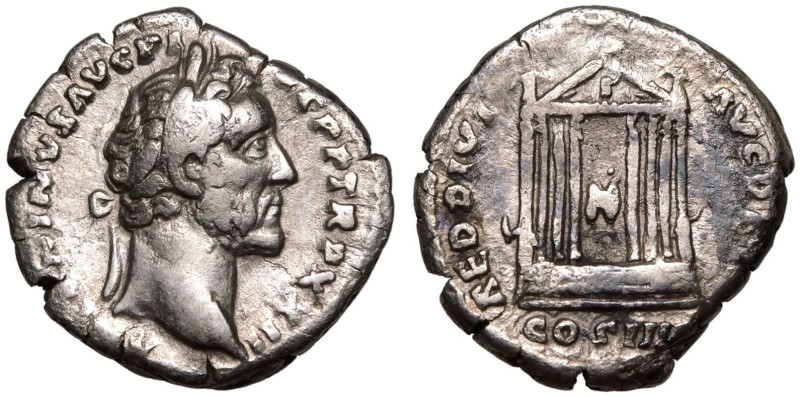 ROMAN EMPIRE. Antoninus Pius. 
Silver Denarius, AD 158-159. Rome. 
Obv: ANTONI...