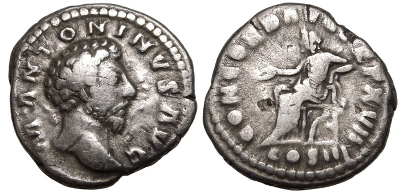 ROMAN EMPIRE. Marcus Aurelius. 
Silver Denarius, AD 162-163. Rome. 
Obv: &bull...