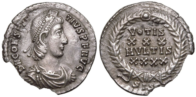 ROMAN EMPIRE. Constantius II. 
Silver Reduced Siliqua, AD 355-361. Siscia. 
Ob...