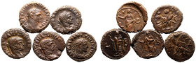 Egypt, Alexandria, Various Emperors BI/Potin 5 x Tetradrachms