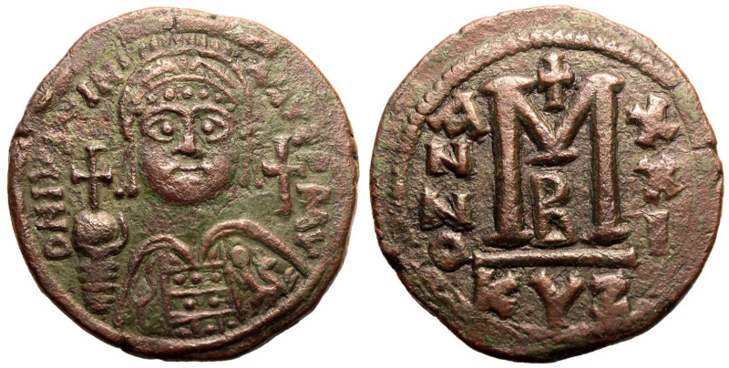 BYZANTINE EMPIRE. Justinian I. 
Bronze 40 Nummi, dated RY 21 = AD 547/548. Cyzi...