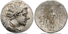 BACTRIAN KINGDOM. Eucratides II (ca. 145-140 BC). AR tetradrachm (30mm, 17.08 gm, 11h). NGC Choice AU 5/5 - 2/5. Attic standard. Diademed, draped bust...