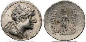 BACTRIAN KINGDOM. Eucratides II (ca. 145-140 BC). AR tetradrachm (31mm, 16.94 gm, 11h). NGC Choice AU 4/5 - 3/5, die shift, brushed. Attic standard. D...