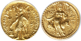INDIA. Kushan Empire. Vasudeva I (ca. AD 192-225). AV dinar (22mm, 12h). ANACS MS 63. Kushan standard, Bactria, main mint (probably Balkh), late phase...