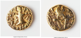INDIA. Post-Kushan (Jammu and Kashmir). Kidarite Successors. Pratapaditya II. Ca. 5th Century AD. Debased AV dinar (20mm, 7.58 gm, 11h). Fine. Abstrac...