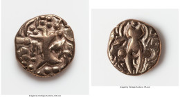 INDIA. Post-Kushan (Jammu and Kashmir). Kidarite Successors. Pratapaditya II. Ca. 5th Century AD. Debased AV dinar (20mm, 7.29 gm, 12h). Choice Fine. ...