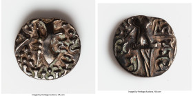 INDIA. Post-Kushan (Jammu and Kashmir). Kidarite Successors. Vinayaditya. Ca. late 5th Century AD. Debased AV dinar (21mm, 7.73 gm, 11h). VF. Abstract...