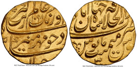 Mughal Empire. Aurangzeb Alamgir gold Mohur AH 1098 Year 30 (1687) MS63 NGC, Shahjahanabad mint, KM315.42. Appearing almost as if dipped in buckwheat ...