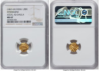 Hyderabad. Afzal ad-Daula gold 1/8 Mohur AH 1273-1285 (1857-1869) MS67 NGC, KM-Y8, Fr-1153. A deep, lustrous glow emanates from the recesses of this n...