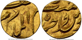 Hyderabad. Mir Mahbub Ali Khan II gold 1/16 Mohur (1/16 Ashrafi) AH 1285-1329 (1868-1911) MS66 NGC, Farkhanda Bunyad mint, KM-Y18, Fr-1159. 0.70gm. Sc...