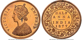 British India. Victoria Proof Restrike 1/2 Anna 1877-(b) PR63 Red NGC, Bombay mint, KM487. HID09801242017 © 2024 Heritage Auctions | All Rights Reserv...
