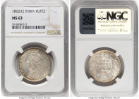 British India. Victoria Rupee 1862-(c) MS63 NGC, Calcutta mint, KM473.1. HID09801242017 © 2024 Heritage Auctions | All Rights Reserved www.HA.com/Texa...