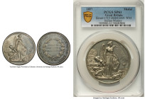 "Sepoy Mutinies" white metal Specimen Medal 1857 SP61 PCGS, BHM-2601, Eimer-1515, Pudd-857.1. 63mm. Produced by medalist John Pinches in London. The d...