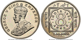 British India. George V Proof Restrike 8 Annas 1920-(b) PR64 NGC, Bombay mint, KM520, S&W-8.135. Glossy throughout, with a distinctive toning flow on ...