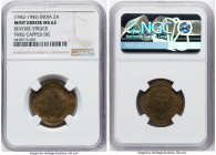 British India. George VI Mint Error - Reverse Struck Through Capped Die 2 Annas ND (1942-1945) MS62 NGC, KM543. An impressive, major error, still the ...