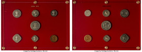 Republic 7-Piece Uncertified Proof Set 1950, 1) Rupee 1950, KM7 2) 1/2 1950, KM6 3) 1/4 1950, KM5 4) 2 Anna 1950, KM4 5) Anna 1950, KM3 6) 1/2 Anna 19...