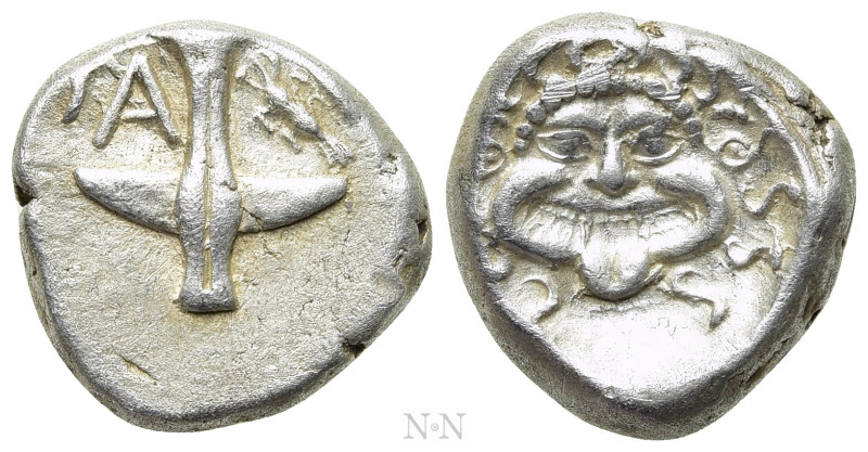 THRACE. Apollonia Pontika. Drachm (Late 5th-4th centuries BC). 

Obv: Upright ...