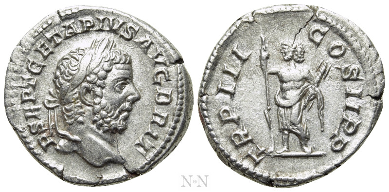 GETA (209-211). Denarius. Rome. 

Obv: P SEPT GETA PIVS AVG BRIT. 
Laureate a...