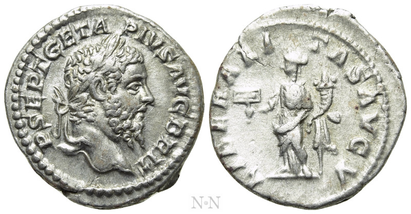 GETA (209-211). Denarius. Rome. 

Obv: P SEPT GETA PIVS AVG BRIT. 
Laureate a...