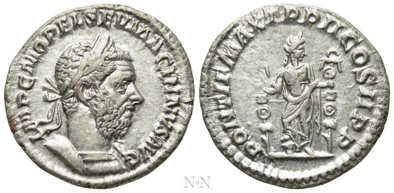 MACRINUS (217-218). Denarius. Rome. 

Obv: IMP C M OPEL SEV MACRINVS AVG. 
La...