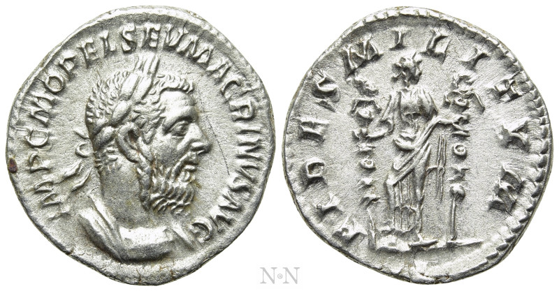 MACRINUS (217-218). Denarius. Rome. 

Obv: IMP C M OPEL SEV MACRINVS AVG. 
La...