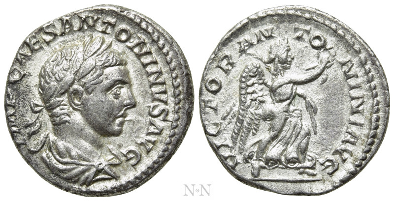 ELAGABALUS (218-222). Denarius. Rome. 

Obv: IMP CAES ANTONINVS AVG. 
Laureat...