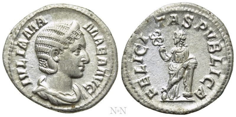 JULIA MAMAEA (Augusta, 222-235). Denarius. Rome. 

Obv: IVLIA MAMAEA AVG. 
Dr...