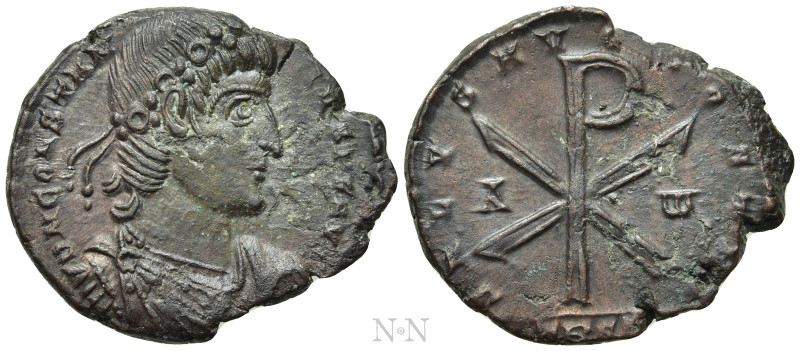 CONSTANTIUS II (337-361). Ae. Treveri. 

Obv: D N CONSTANTIVS P F AVG. 
Roset...