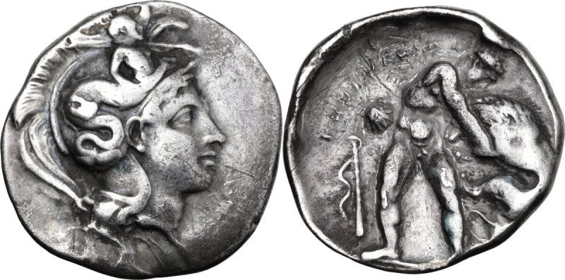 Greek Italy. Southern Lucania, Heraclea. AR Stater, 390-340 BC. Obv. Head of Ath...