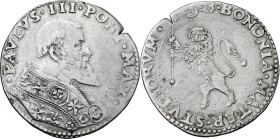 Bologna. Paolo III (1534-1549), Alessandro Farnese. Bianco. CNI 27; M. 100; Berm. 927. AG. 5.39 g. 29.5 mm. BB.