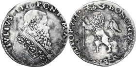 Bologna. Giulio III (1550-1555), Giovanni Maria Ciocchi del Monte. Bianco. CNI 6/7; M. 66; Berm. 1018. AG. 4.69 g. 29 mm. R. qBB.