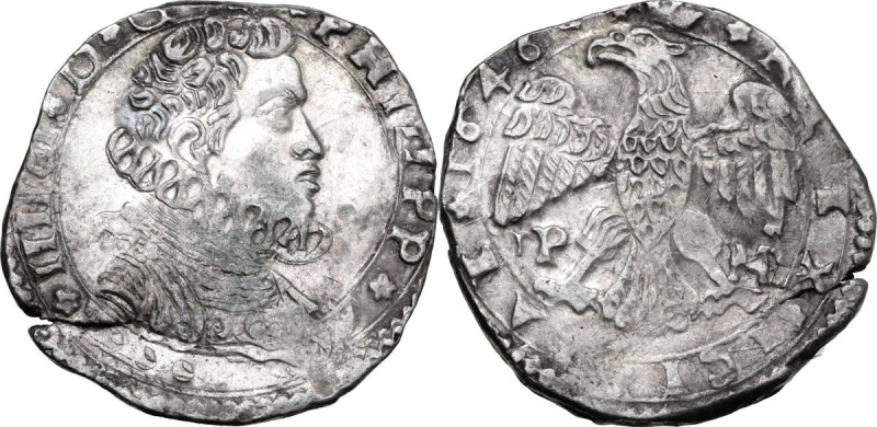 Messina. Filippo IV di Spagna (1621-1665). 4 tarì 1646 sigle IP MP, Giovanni del...