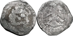 Messina. Filippo IV di Spagna (1621-1665). 4 tarì 1647 sigle IP MP, Giovanni dal Pozzo e Mario Parisi zecchieri. Sp. 20; MIR (Sicilia) 355/18. AG. 10....